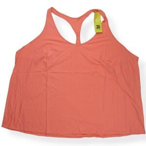 All In Motion Raceback Tank Top Coral  3X